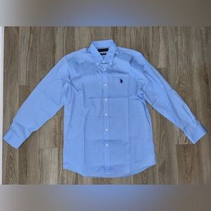 U.S. Polo Assn. Light Blue Button-Down Dress Shirt Non Iron | Men’s Classic Fit